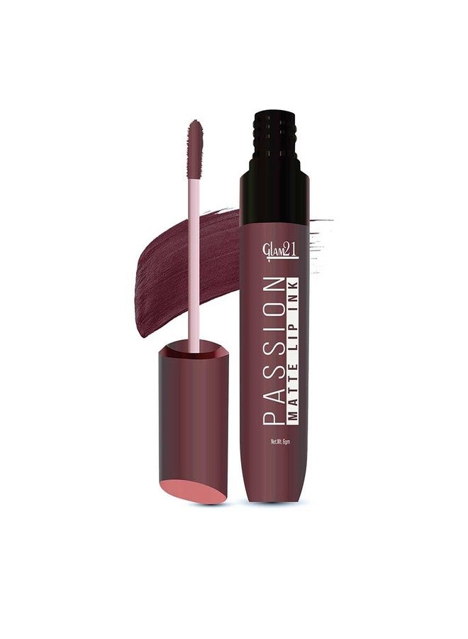 Glam 21 Glam21 Passion Matte Lip Ink | Upto 12-Hour Color Stay | Lightweight & Comfortable | Non-Sticky And Non-Drying - 08 Brick Pink,6gm - Image 1