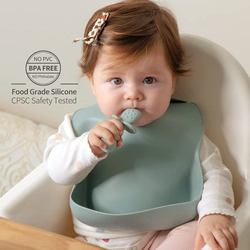 SAMiGO Silicone Baby Spoons Self Feeding 6+ Months - Infant Toddler Utensils - First Stage Baby Led Weaning Feeding Supplies - Set of 3 Pack - Image 4