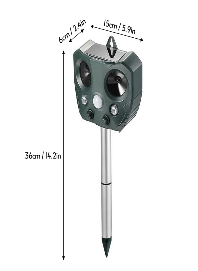 Generic Solar Animal Repeller Ultrasonic Animal Repellent Outdoor Weatherproof Farm Garden Repellent with Flashing Light Motion Detector Squirrel, Raccoon, Skunk, Rabbit, , Mole, Deer  - Image 4