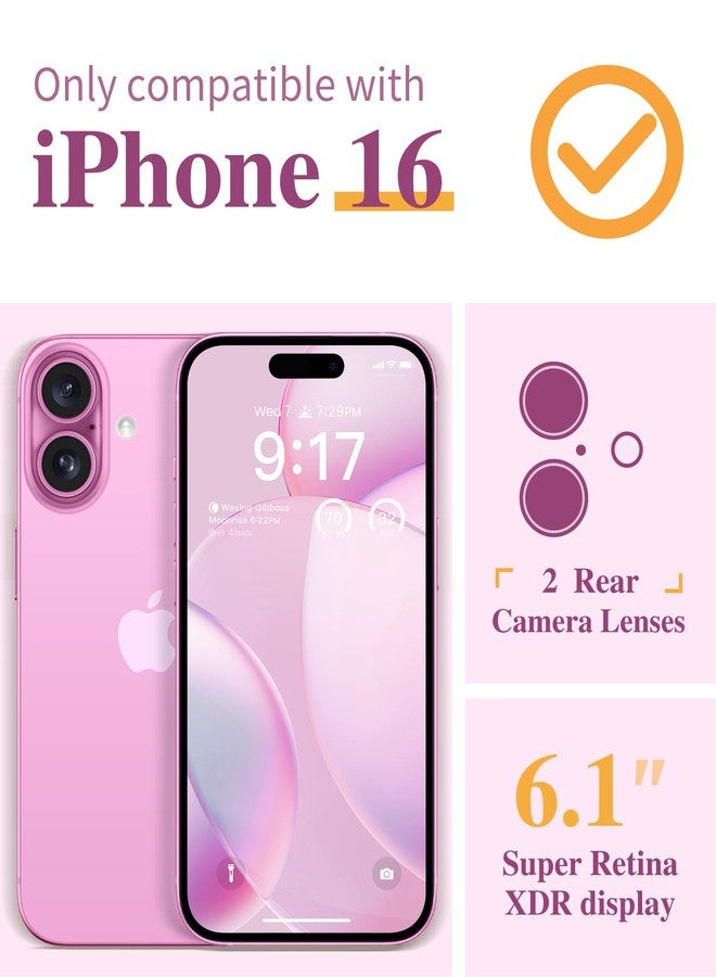 جراب GVIEWIN لهاتف iPhone 16، مع واقي للشاشة وواقي لعدسة الكاميرا، غطاء هاتف شفاف ناعم رفيع مقاوم للصدمات بنقشة زهور للنساء 2024 مقاس 6.1 بوصة (فلوراتوبيا/ملون) - Image 2