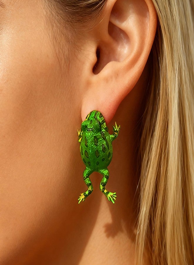 Frodete Frog Earrings for Women Christmas Stocking Stuffers Funny Cute 3D Animal Earring Frog Shaped Stud Earrings Trendy Jewelry Gifts - Image 2