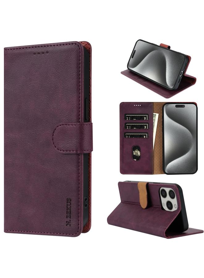 The Bros Case For iPhone 14 Pro Max CSJ-P1 Solid Color Leather Phone Case