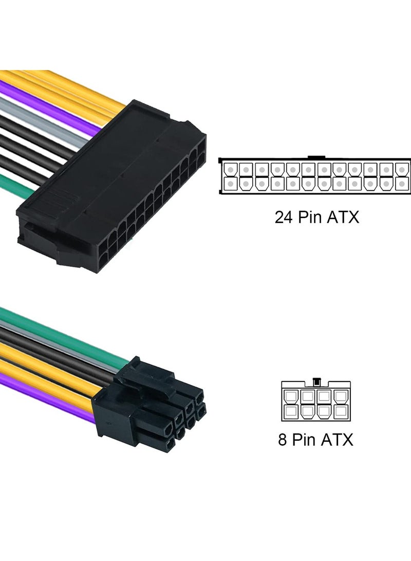 NALACAL 24 Pin to 8 Pin ATX Power Adapter Cable, ( 30cm 12-inch ) PSU Power Supply Computer Power Supply Adapter Cable Chassis Power Start line for DELL Optiplex 3020 7020 9020 Motherboards - Image 3