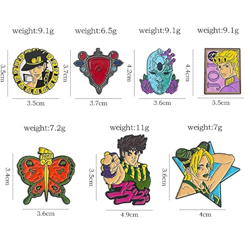 دبوس مطلي بالمينا بتصميم انيمي من جيه جيه بي ايه - اكسسوار شارة جوجوس التنكرية، بروش مرعب - ة شنطة الظهر للاطفال الاولاد والبنات والرجال والنساء - Image 2