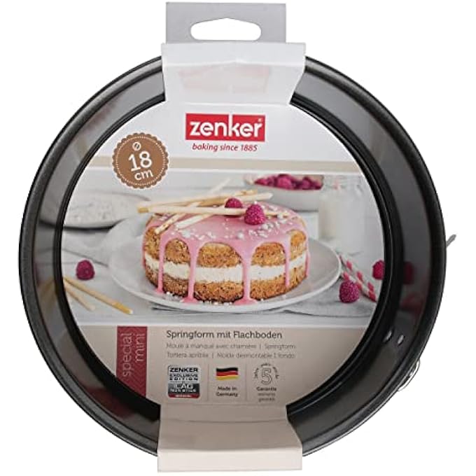 Zenker Special Mini 7683 Springform Cake Tin Diameter 18 Cm Small Baking Tin With Flat Base Made Of Sheet Steel Round Cake Tin With NonStick Coating Black Quantity 1 Piece - Image 3