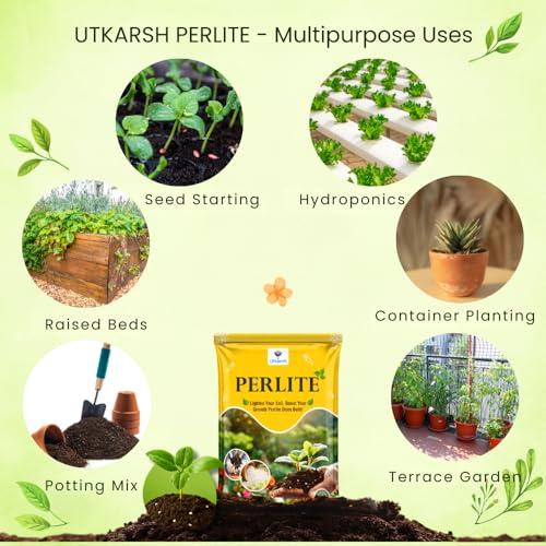 Utkarsh Perlite for Plants Growth, Home Terrace Garden, Indoor & Outdoor Plants, Hydroponics & Horticulture, Conditioner for Potting Soil Mix, Enhances Drainage & Aeration (900 gm; Pack of 1) - Image 5