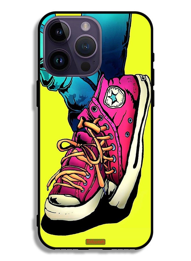 Tolwak Apple iPhone 14 Pro Max Protective Case Canva Shoes Art - Image 2