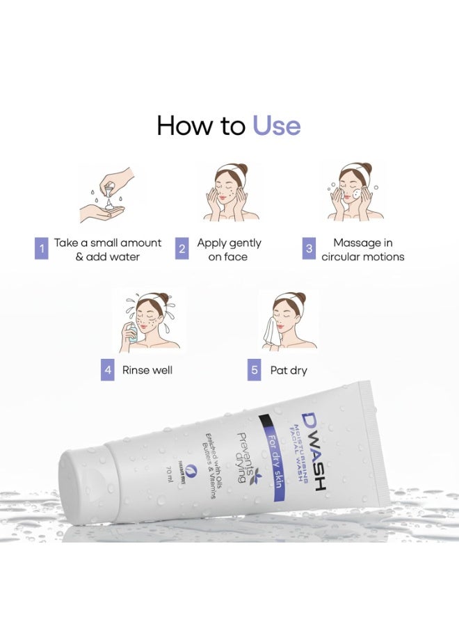 UBIK Ethiglo Dwash Moisturising Facial Wash 70ml (Pack of 6) - Image 3