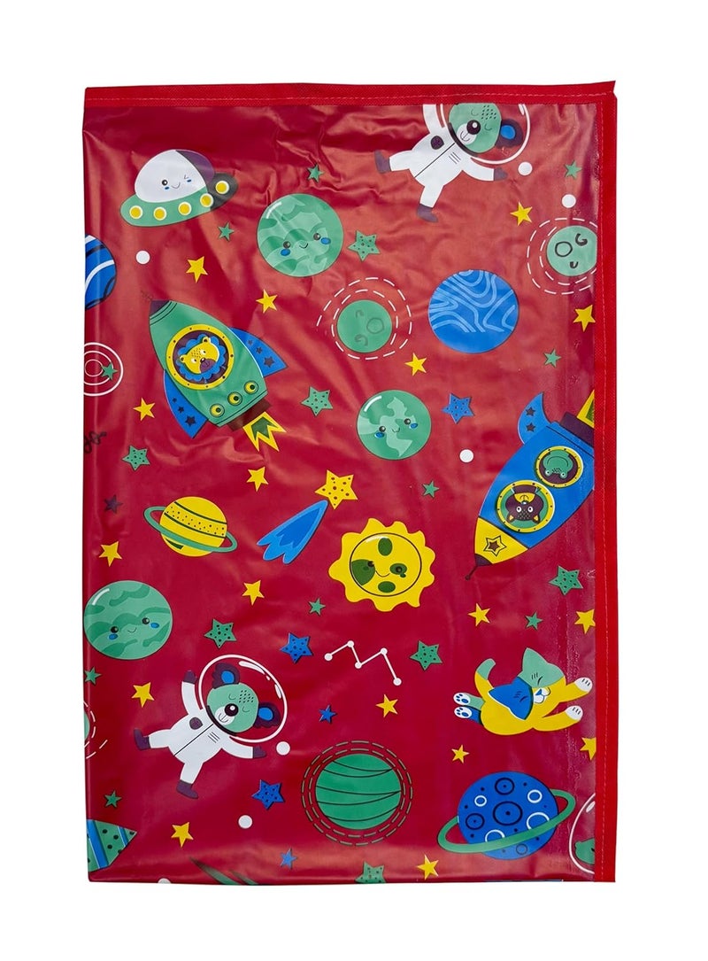 EcoSoft Plastic Sheet|PVC Sheet for Kids|Bed Wetting Protector|90 x 135 cm|3 x 4.5 Feet (RED Rocket) - Image 2