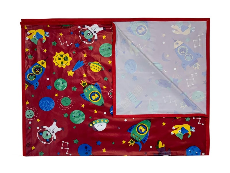 EcoSoft Plastic Sheet|PVC Sheet for Kids|Bed Wetting Protector|90 x 135 cm|3 x 4.5 Feet (RED Rocket) - Image 5