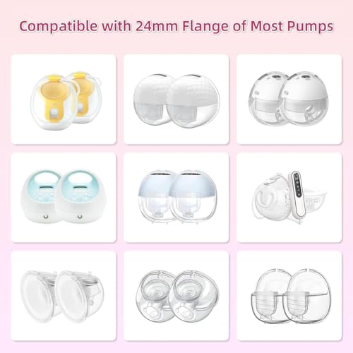 Hodaqe 5 Pcs Flange Insert for Breast Pump, 24mm Shields/Flanges Sizing Kit, Suitable for Medela Milk Pump for Breastfeeding Inserts Accessory (Size: 13/15/17/19/21mm) - Image 5