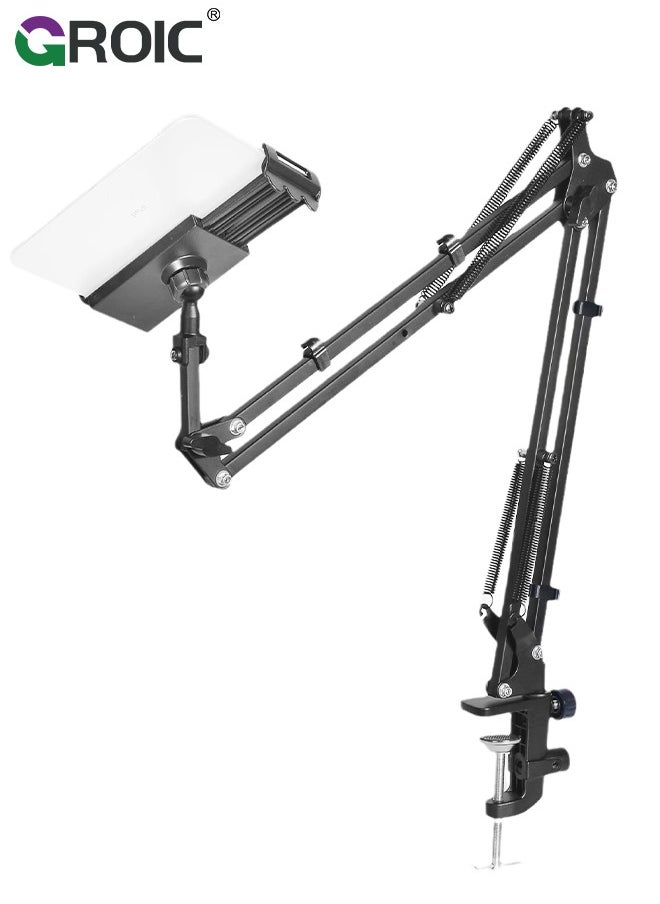 GROIC Tablet Holder for Bed, Adjustable and Foldable Tablet Bed Stand Mount with 360 Degree Rotation for iPad pro, iPad, iPhone, Samsung Galaxy, and All 4.7-12.9" Devices  - Image 1