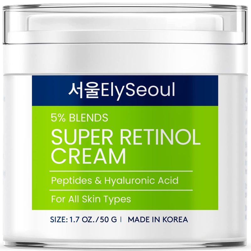 ElySeoul Retinol Cream for Face Korean Skincare AntiAging Collagen Peptides  Hyaluronic Acid Face Cream for Women 17 oz 