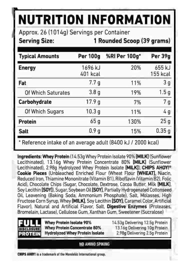 Ghost - Whey Protein Powder - Chocolate Chip Cookie - (26 Servings) - Image 1