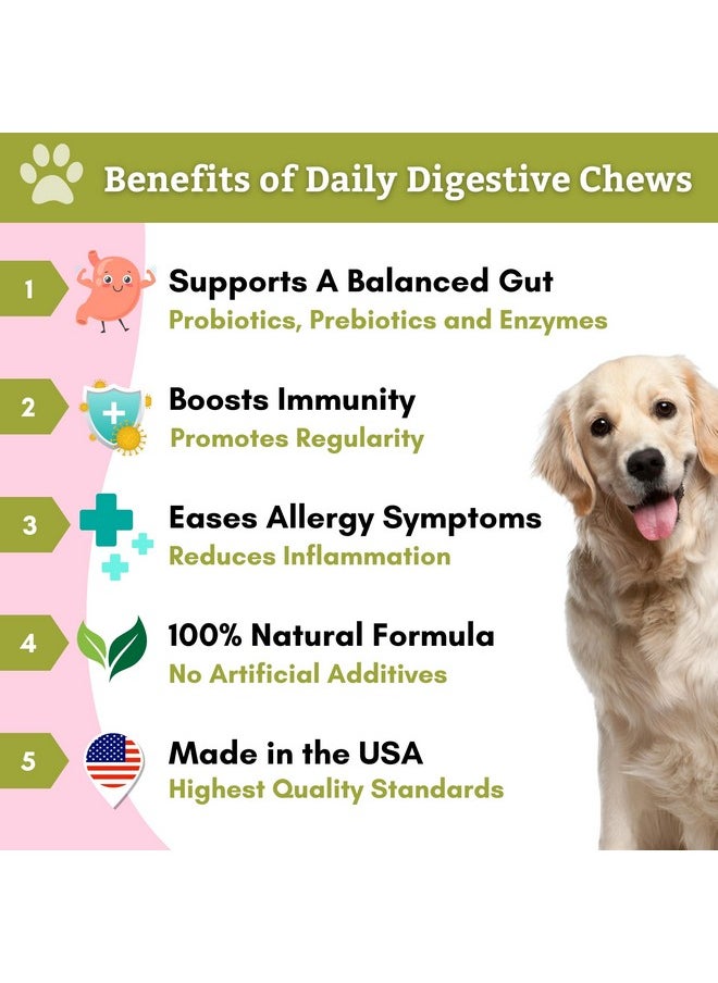 Wholistic Pet Organics : Probiotic Chews For Dogs Digestive Health  60 Count  Dog Probiotics And Digestive Enzymes  Support Gut Health Immune Supplement Prevents Dog Digestive Problems  - Image 2