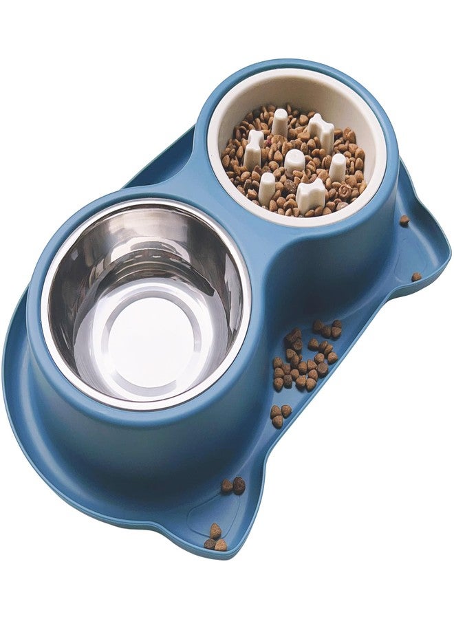 AKEISHE Slow Feeder Dog Bowls & Cat Bowls, AKEISHE 3-in-1 Stainless Steel Pet Food Dish with Non-Slip Base, Fun Maze Design to Prevent Bloating, Choking & Overeating for Fast Eaters - Image 1