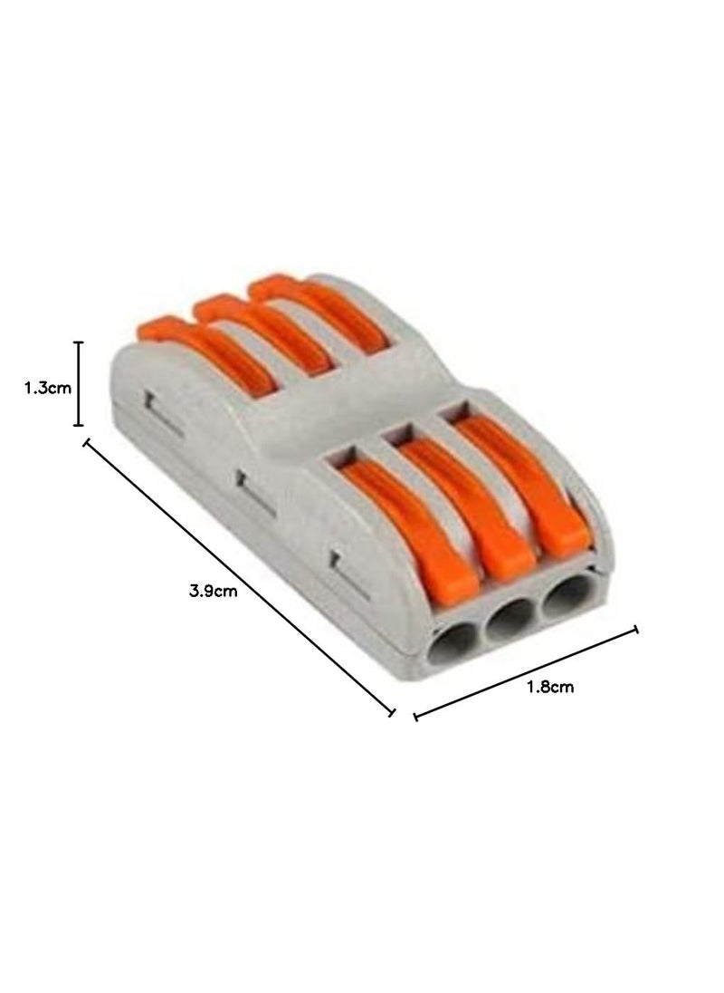 Generic POWER CONNECT 3 IN3 Out Universal Cable Connector SET OF 15 Piece PushinLever Type Splice Conductor Terminal SET OF 15 Piece  - Image 4