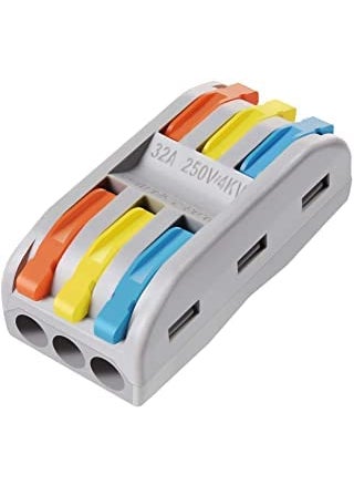 Generic POWER CONNECT 3 IN3 Out Universal Cable Connector SET OF 15 Piece PushinLever Type Splice Conductor Terminal SET OF 15 Piece  - Image 2