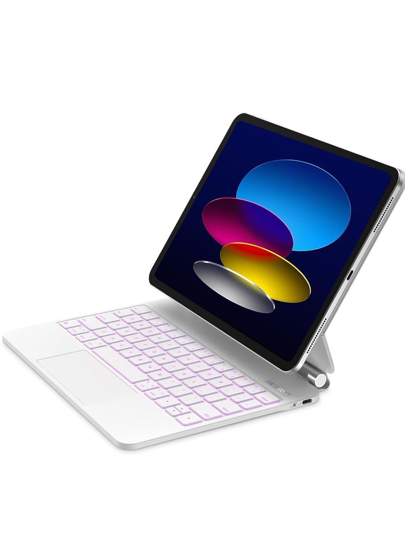 QPHWHFQ Magic Keyboard for iPad 11th(A16, 2025)/ iPad 10th Generation(2022), Keyboard Case for iPad 11th/10th with Magnetic Stand, LCD Display, Multi-Touch Trackpad, 7 Colors Backlit Keys  - Image 1