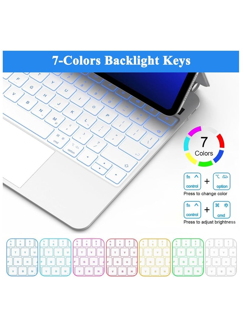 QPHWHFQ Magic Keyboard for iPad 11th(A16, 2025)/ iPad 10th Generation(2022), Keyboard Case for iPad 11th/10th with Magnetic Stand, LCD Display, Multi-Touch Trackpad, 7 Colors Backlit Keys  - Image 3