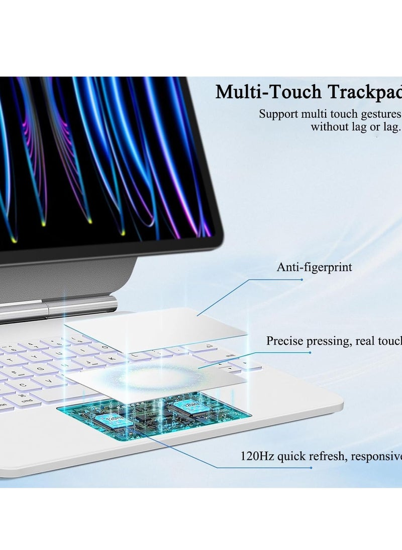 QPHWHFQ Magic Keyboard for iPad 11th(A16, 2025)/ iPad 10th Generation(2022), Keyboard Case for iPad 11th/10th with Magnetic Stand, LCD Display, Multi-Touch Trackpad, 7 Colors Backlit Keys  - Image 5
