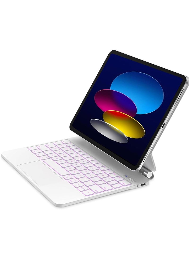 QPHWHFQ Magic Keyboard for iPad 11th(A16, 2025)/ iPad 10th Generation(2022), Keyboard Case for iPad 11th/10th with Magnetic Stand, LCD Display, Multi-Touch Trackpad, 7 Colors Backlit Keys - Image 1