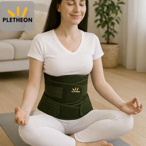 PLETHEON Post Pregnancy Waist Clincher | 3 in 1 Postpartum Belt for Women | Tummy Control Abdominal Binder | Back Support, Belly Compression | Slimming Shapewear Corset for Recovery (3 in 1 PPB-GREEN) - Image 3