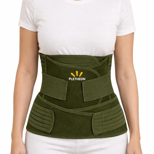 PLETHEON Post Pregnancy Waist Clincher | 3 in 1 Postpartum Belt for Women | Tummy Control Abdominal Binder | Back Support, Belly Compression | Slimming Shapewear Corset for Recovery (3 in 1 PPB-GREEN) - Image 1