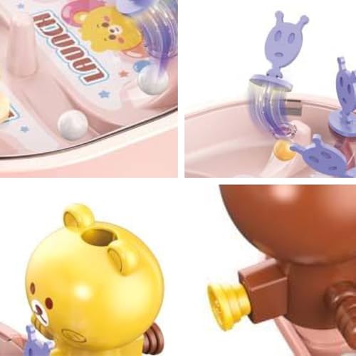 Lefan Pinball Game for Kids 4 5 6 7 Years Pinball Game Kids Aged 3-7, Mini Pin Ball Board Game for 2 Players Educational Space-Themed Toy Birthday Gift for Boys Girls Family Game (Pink) - Image 4