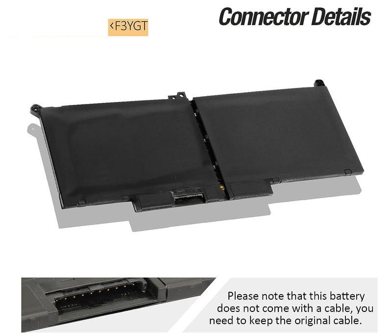 Wefly F3YGT Laptop Battery Compatible for Dell Latitude 14 7480 7490 12 7280 7290 13 7000 7380 7390 P73G002 E7280 E7480 E7290 Laptop DM6WC KG7VF 2X39G KG7VF V4940 451-BBYE 453-BBCF Laptop Battery - Image 3