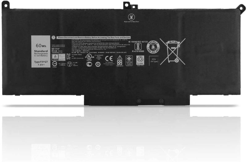 Wefly F3YGT Laptop Battery Compatible for Dell Latitude 14 7480 7490 12 7280 7290 13 7000 7380 7390 P73G002 E7280 E7480 E7290 Laptop DM6WC KG7VF 2X39G KG7VF V4940 451-BBYE 453-BBCF Laptop Battery - Image 1