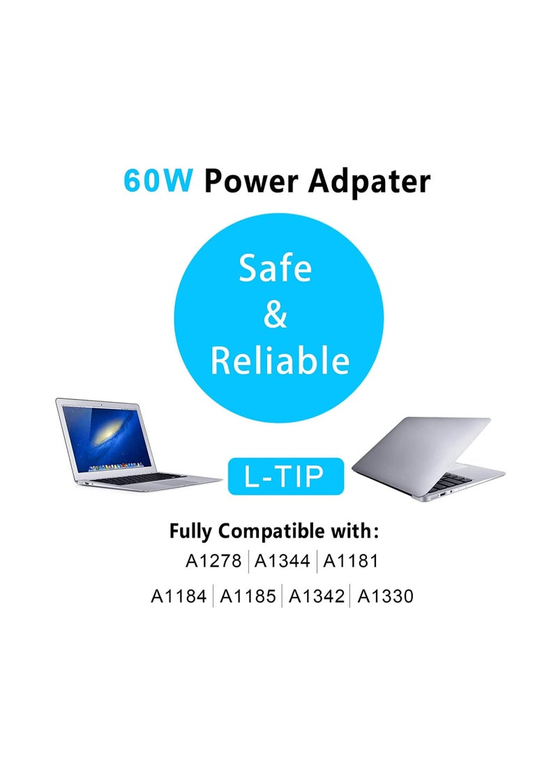 Ntech Replacement Charger 60W L-Tip Magsafe 1 Power Adapter Charger for Mac-book Pro Compatible with Mac-Book 13inch Models ( Mid 2010 Early 2011 Late 2011 Mid 2012 late 2012