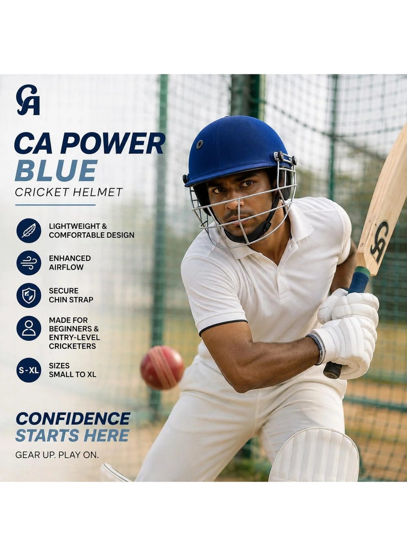 CA Power Blue Cricket Helmet - Large | Batting Safety Headgear | Lightweight Ventilated Batting Head Protection - Image 5