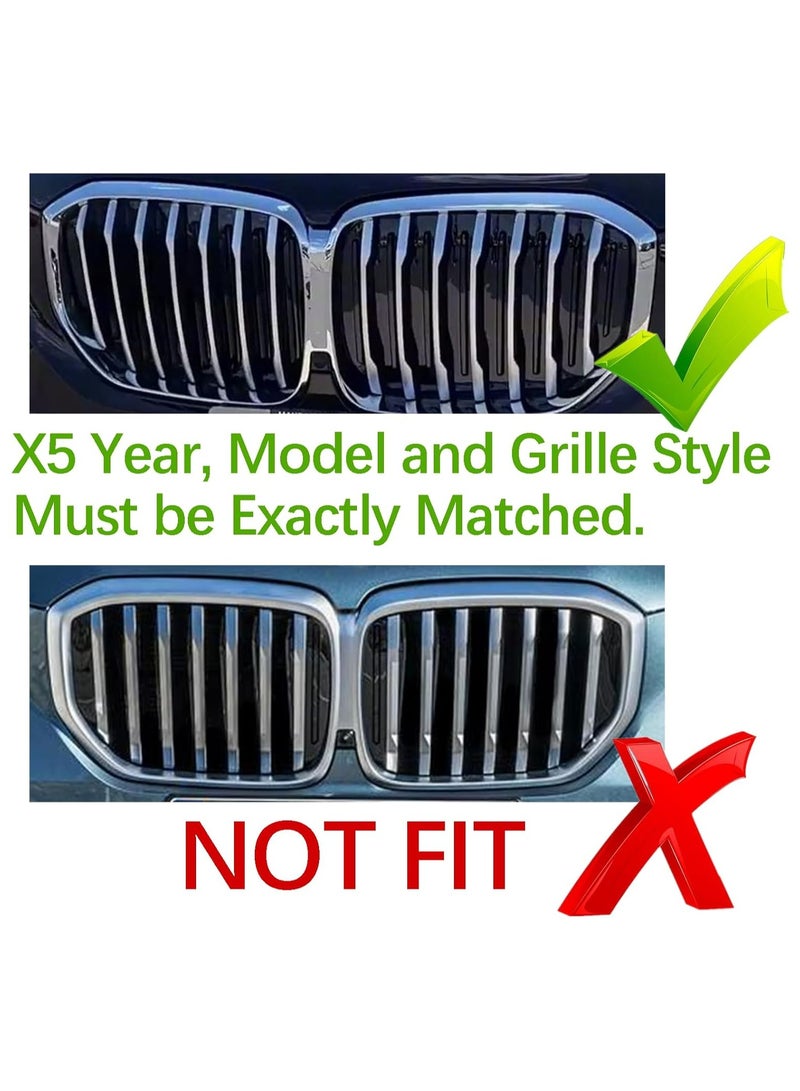 Oasisgalore 7-Piece Front Grille Inserts for BMW X5 G05 (2019-2023) – Excludes M Sport  - Image 5