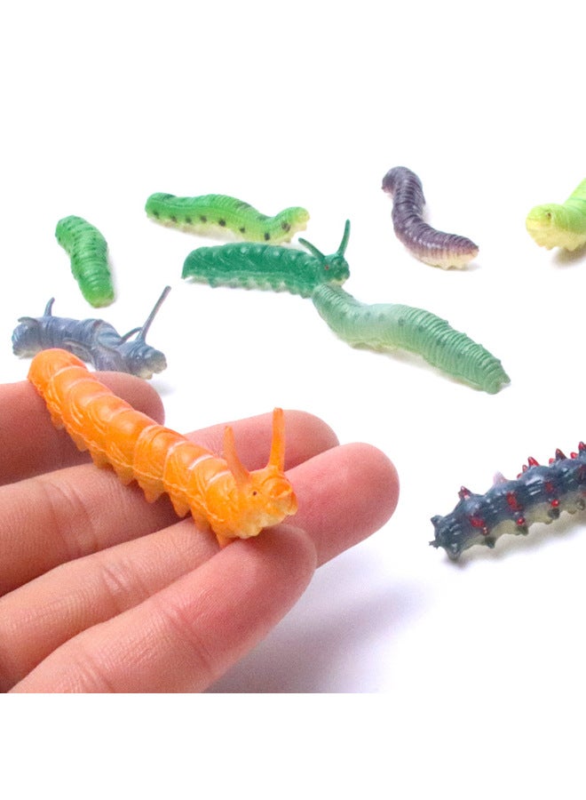 Simulation Caterpillar Cabbage Insect Crawling Insect Animal Plastic Model Prank Trick Toy-Color:12 Colors Random 1 [12 Recommended]]  - Image 3