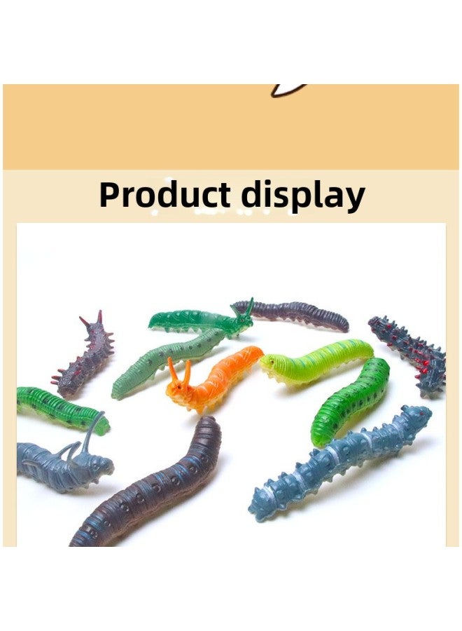 Simulation Caterpillar Cabbage Insect Crawling Insect Animal Plastic Model Prank Trick Toy-Color:12 Colors Random 1 [12 Recommended]]  - Image 5