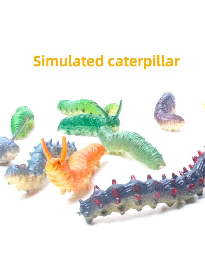 Simulation Caterpillar Cabbage Insect Crawling Insect Animal Plastic Model Prank Trick Toy-Color:12 Colors Random 1 [12 Recommended]]  - Image 2