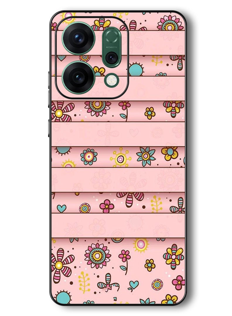 Theodor Case Compatible with Oppo Reno 14 6.59 Inch Protection Shockproof Bumper Cover Small Flowers - Image 1