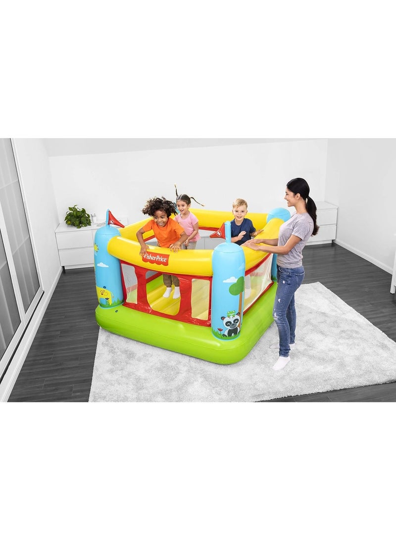Bestway Fisher-Price Bouncetastic Inflatable Bounce Castle 93553 – Indoor & Outdoor Jumping Bouncer with Safety Mesh Walls – 175 x 173 x 135 cm – Kids Ages 3+ - Image 4
