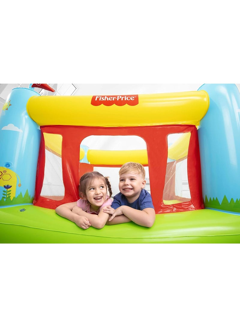 Bestway Fisher-Price Bouncetastic Inflatable Bounce Castle 93553 – Indoor & Outdoor Jumping Bouncer with Safety Mesh Walls – 175 x 173 x 135 cm – Kids Ages 3+ - Image 3