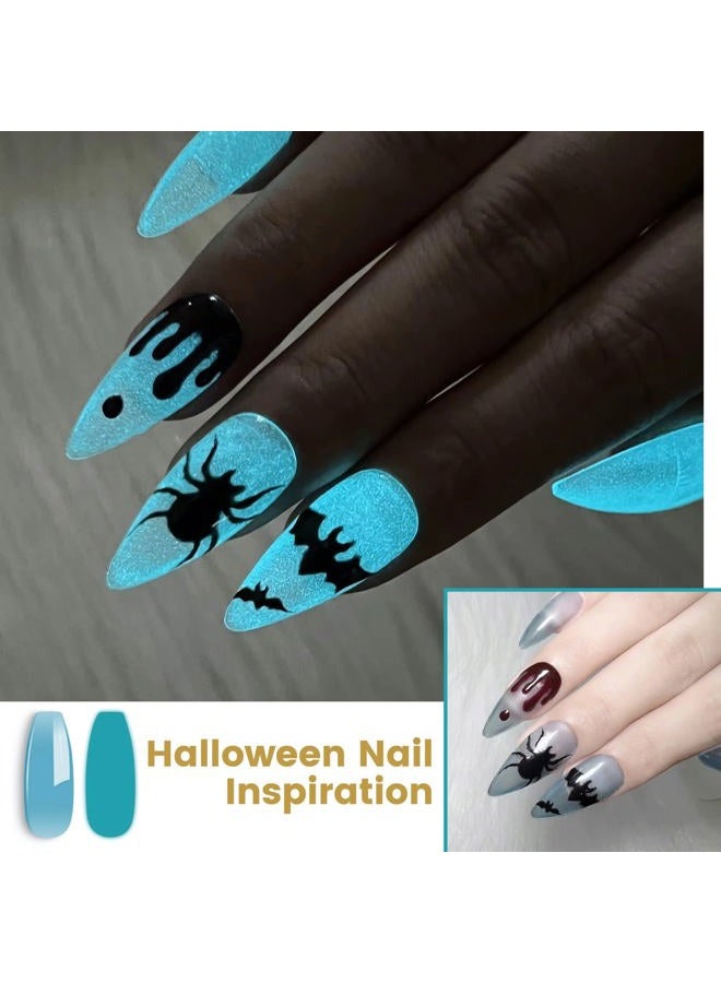 YTD Likomey Glow in the Dark Gel Nail Polish,15ml Translucent Light Blue Luminous Glow Effect UV Nails Gel, Fluorescent Bright Manicure Salon Home DIY UV Manicure Nail Art Varnish,YG01 - Image 5