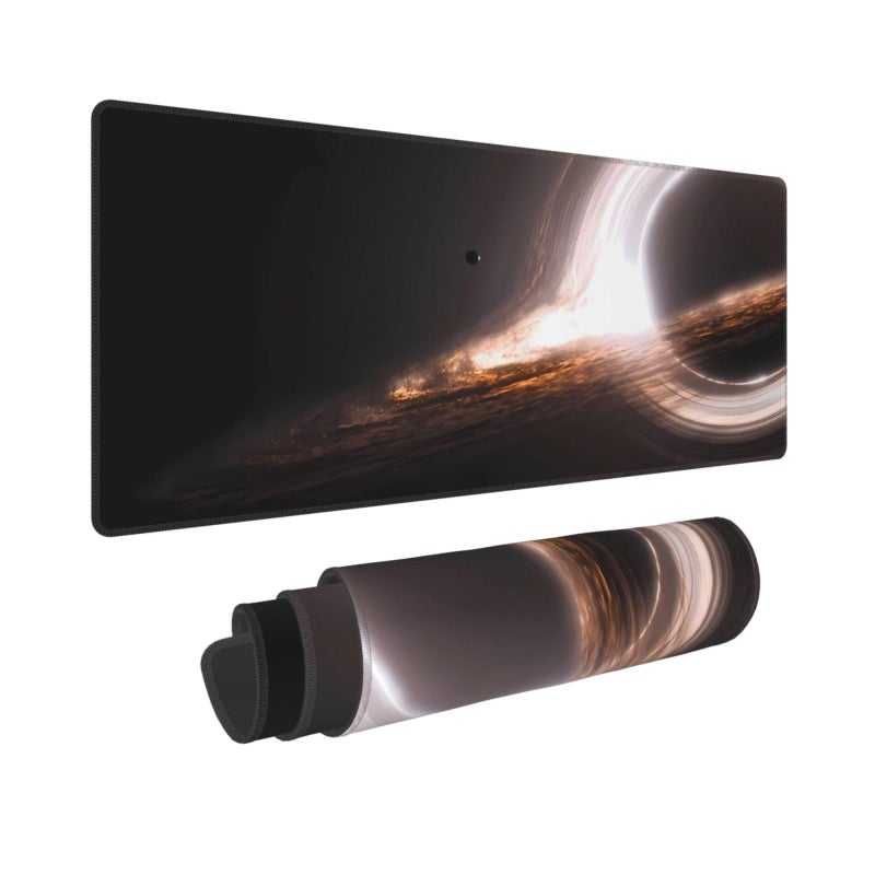 Keebik Gaming Mouse Pad Interstellar Gargantua Black Hole Mouse Pad 118x236Inch Large Extended Computer Mouse Mat Keyboard Full Desk Mousepad for Gaming Office Home - Image 2