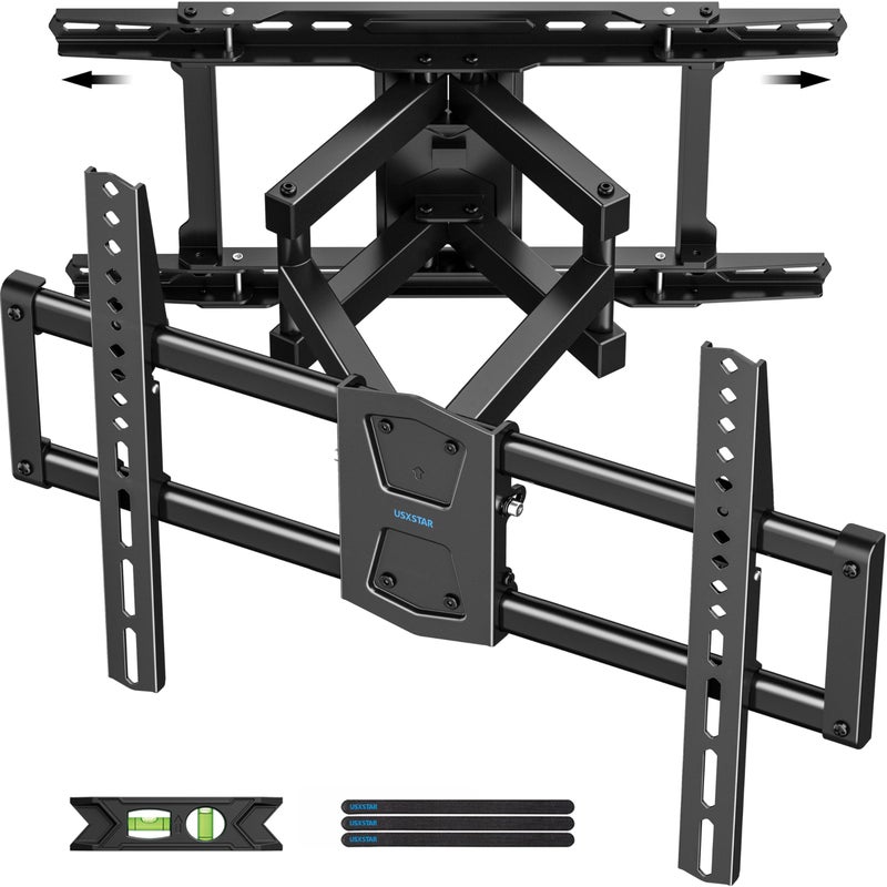 USX STAR Full Motion TV Wall Mount 24 inch Studs for Most 42-86 Inch TVs, Adjustable TV Wall Mount Swivel and Tilt, Loading 110 LBS, Max VESA 600x400mm, Fits 16", 18", 24" Studs - Image 1