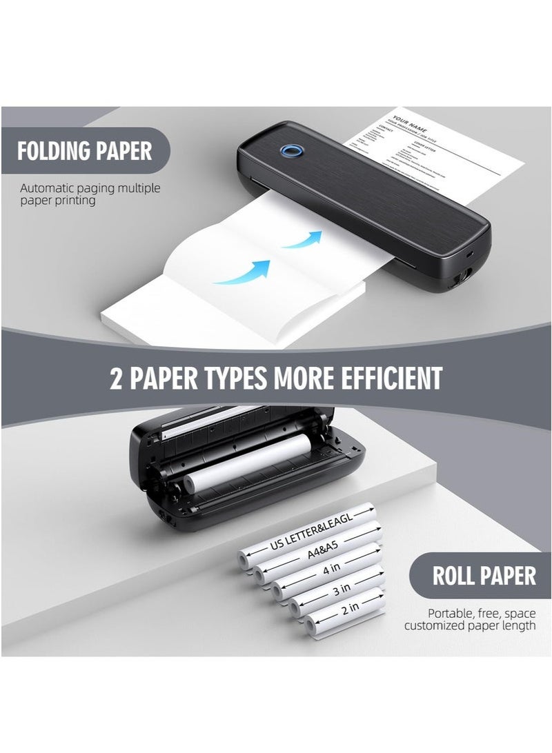 اوليو طابعة محمولة لاسلكية للسفر، طابعة حرارية تعمل بالبلوتوث تدعم 8.5 × 11 بوصة، ورق حراري A4 A5، طابعة بدون حبر متوافقة مع iOS وAndroid والكمبيوتر المحمول للمكتب والسيارة والمنزل - Image 2