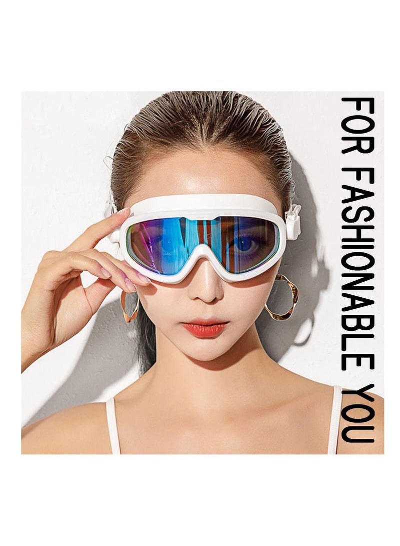 Barakah Kids Swim Goggles - HD Wide Side, Anti-Fog, and UV Protection for Small Faces Adults With Conjoined Earplugs Easy Adjustment UP Goggles, Side And Anti Fog Spray Kids Goggles Swimming 8-12 (White) - Image 5