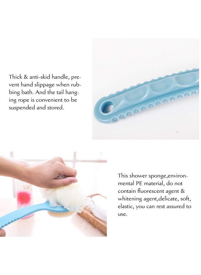 VIHANCO 2 in 1 Loofah with Handle, Back Srubber, Bath Brush with Handle, Bath brush for women & Men, Body Cleaning Brush, Loofah Brush (Pack of 1 - Random Colour) - Image 5