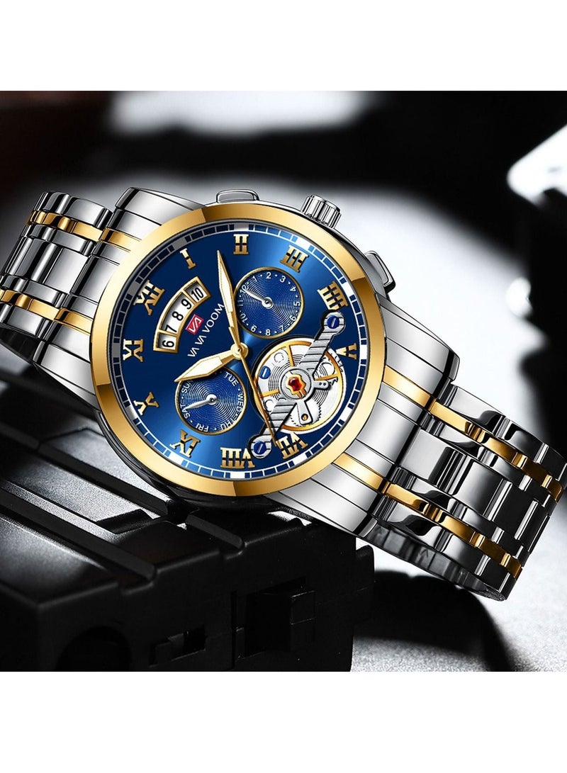 VA VA VOOM Men's Water Resistance Stainless Steel Analog Quartz Wrist Watch - Image 3