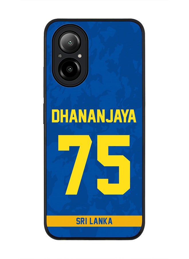 Rugged Black Edge Case for Realme C67 4G, Slim fit Case Thin Cover -  Team Sri lanka Dhananjaya de Silva, Jersey No 75