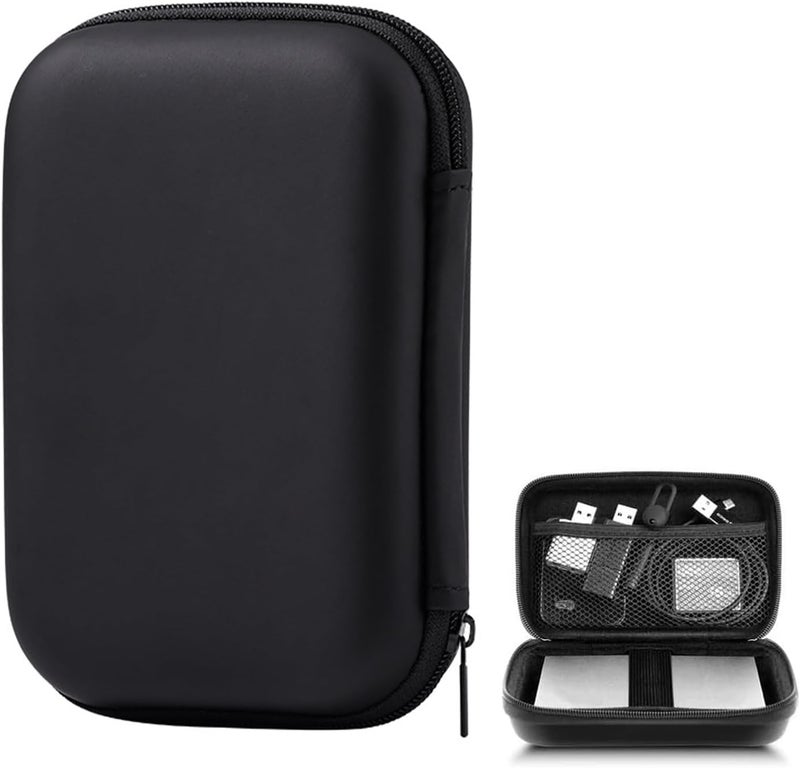 Electronic Accessories Organizer & Hard Shockproof Storage Case - Ideal for Chargers, External Hard Drives, Cables, Speakers, Small Power Banks - Portable for Travel and Business - Black
