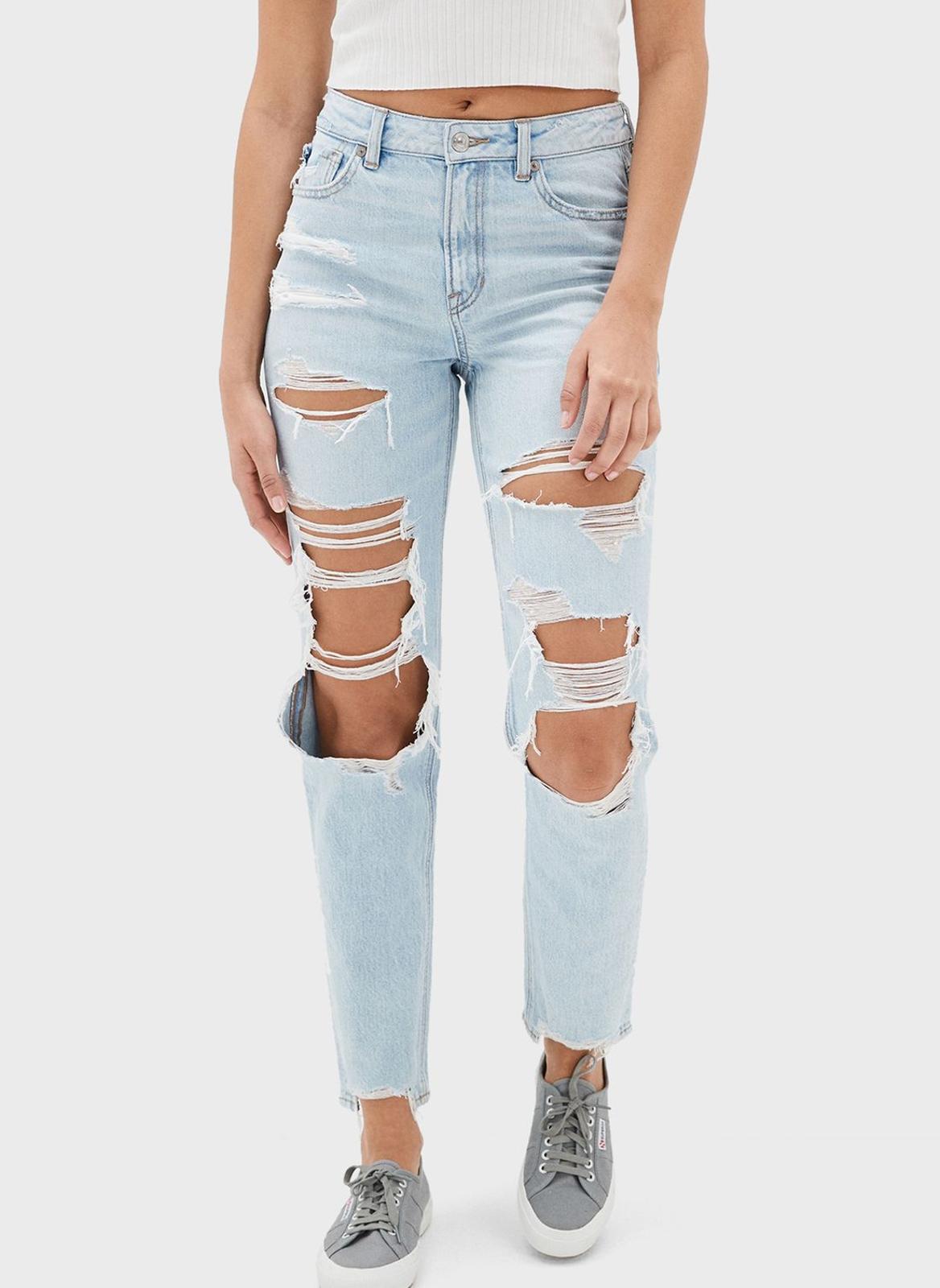 American Eagle Ripped Mom Jeans for Women | Best Price Bahrain